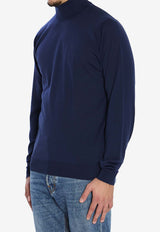 John Smedley Cherwell High-Neck Sweater Blue CHERWELL--HEMINGWAY BLUE