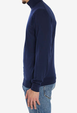 John Smedley Cherwell High-Neck Sweater Blue CHERWELL--HEMINGWAY BLUE