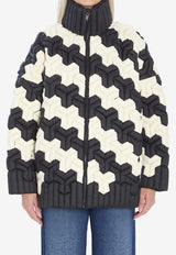 RAXXY 3D Zip-Up Puffer Jacket Monochrome CRDJ005N--133
