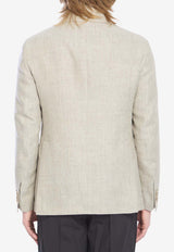 Tagliatore Wool-Blend Buttoned Blazer Beige 1SVS22KPE5200062-T3249-299