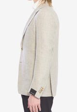 Tagliatore Wool-Blend Buttoned Blazer Beige 1SVS22KPE5200062-T3249-299