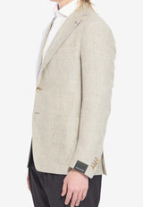 Tagliatore Wool-Blend Buttoned Blazer Beige 1SVS22KPE5200062-T3249-299