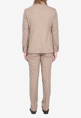 Tagliatore Single-Breasted Wool-Blend Suit Brown 2SVS22B01PE520060-T3084-727
