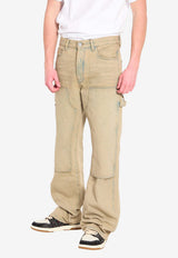 Amiri Straight-Leg Carpenter Jeans Beige AMBMJE1052--639