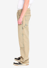 Amiri Straight-Leg Carpenter Jeans Beige AMBMJE1052--639