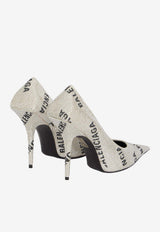 Balenciaga Square Knife 110 Embellished Pumps Silver 719769-WBC52-8310