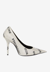 Balenciaga Square Knife 110 Embellished Pumps Silver 719769-WBC52-8310