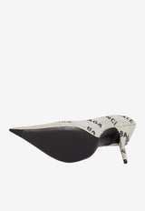Balenciaga Square Knife 110 Embellished Pumps Silver 719769-WBC52-8310