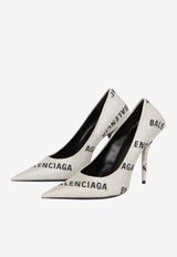 Balenciaga Square Knife 110 Embellished Pumps Silver 719769-WBC52-8310