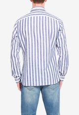 Borriello Napoli Striped Marechiaro Shirt Light Blue 22012/3 MARE--AZZURRO