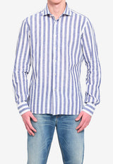 Borriello Napoli Striped Marechiaro Shirt Light Blue 22012/3 MARE--AZZURRO