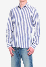 Borriello Napoli Striped Marechiaro Shirt Light Blue 22012/3 MARE--AZZURRO