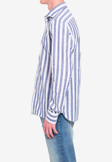 Borriello Napoli Striped Marechiaro Shirt Light Blue 22012/3 MARE--AZZURRO