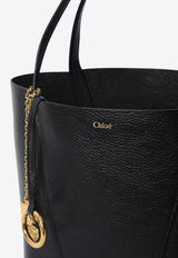 Chloé Spin Tote Bag in Glossy Leather Black CHC25SS811N84--001