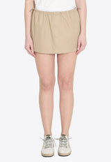 Alexander Wang Elasticated Twill Mini Skirt Taupe 1WC1265382--240B