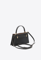 Tory Burch Mini Lee Radziwill Calf Leather Top Handle Bag Black 168954--001