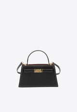 Tory Burch Mini Lee Radziwill Calf Leather Top Handle Bag Black 168954--001
