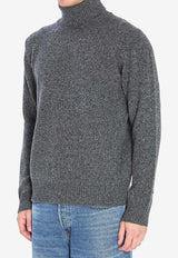 Roberto Collina Mouline Turtleneck Sweater Gray 253M39003--M3921