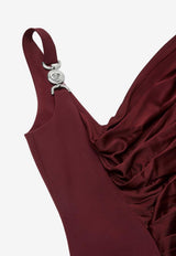 Versace Asymmetrical Evening Dress Bordeaux 1014127-1A00572-1RD90