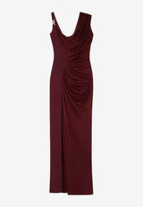 Versace Asymmetrical Evening Dress Bordeaux 1014127-1A00572-1RD90