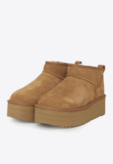 UGG Classic Ultra Mini Platform Suede Boots Chestnut 1135092--CHE