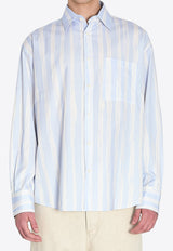 Jacquemus Camargue Oversized Striped Shirt Light Blue SHM00605A-W00691-3GT