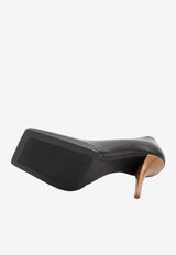 Alaïa 90 Square-Toe Nappa Leather Pumps Black AA3E1020I106--999
