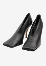 Alaïa 90 Square-Toe Nappa Leather Pumps Black AA3E1020I106--999