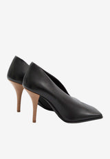 Alaïa 90 Square-Toe Nappa Leather Pumps Black AA3E1020I106--999