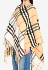 Burberry Double Checked Cashmere Poncho Beige 8117678--A2021