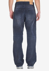 Balenciaga Baggy Straight-Leg Jeans Blue 857194-TTW64-8074