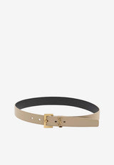 Saint Laurent Cassandre Leather Belt Beige 634437-BOO0W-2721