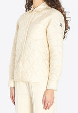 Moncler Logo Patch Quilted Jacket Cream L10932F00001-788UY-052