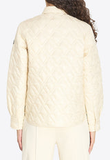 Moncler Logo Patch Quilted Jacket Cream L10932F00001-788UY-052