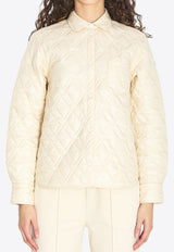 Moncler Logo Patch Quilted Jacket Cream L10932F00001-788UY-052
