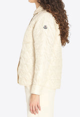 Moncler Logo Patch Quilted Jacket Cream L10932F00001-788UY-052