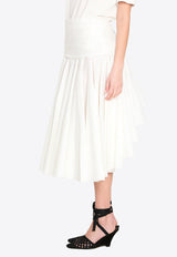 Jacquemus Draped Midi Skirt White SKW00660A-W00770-100