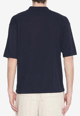 Roberto Collina Ribbed Knit Polo T-shirt Blue 261MYA11024--10