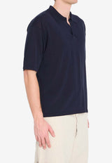 Roberto Collina Ribbed Knit Polo T-shirt Blue 261MYA11024--10