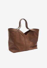 Saint Laurent Large Y Grained Leather Tote Bag Brown 820672-AAEC3-6359