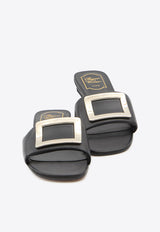 Roger Vivier Belle Vivier Leather Flat Sandals Black RVW816449209-1TB-999
