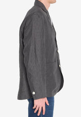 Jacquemus Pastro Micro-Striped Linen Jacket Gray JAM00105A-W00810-970