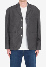 Jacquemus Pastro Micro-Striped Linen Jacket Gray JAM00105A-W00810-970