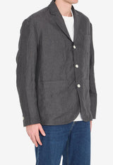 Jacquemus Pastro Micro-Striped Linen Jacket Gray JAM00105A-W00810-970