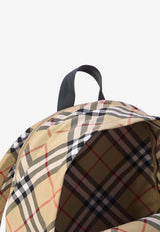 Burberry Check Zip-Up Backpack Beige 8091312--A2021