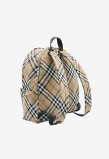 Burberry Check Zip-Up Backpack Beige 8091312--A2021