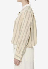 The Row Falco Striped Shirt White 10797-W4349-WHITE/BLACK
