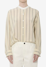 The Row Falco Striped Shirt White 10797-W4349-WHITE/BLACK