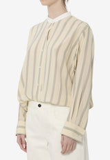 The Row Falco Striped Shirt White 10797-W4349-WHITE/BLACK