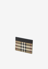 Burberry Checked Rectangular Cardholder Beige 8113176--A7026